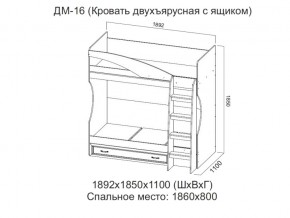 ДМ-16 Кровать двухъярусная с ящиком в Екатеринбурге - магазин96.com | фото