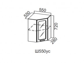 Ш550ус/720 Шкаф навесной 550/720 (угловой со стеклом) в Екатеринбурге - магазин96.com | фото